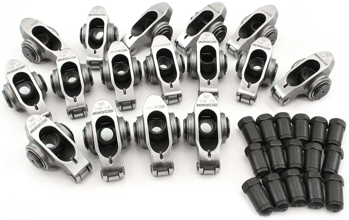 Aeroflow Small Block Ford Windsor 289-351 Stainless Steel Roller Rocker Set - 1.8 Ratio