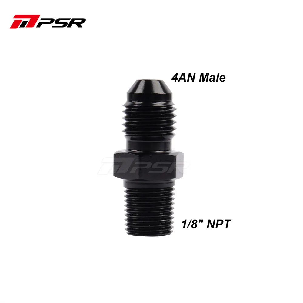 Pulsar PSR Fitting 4AN Male to 1/8″ NPT Straight Fitting Adapter Aluminum Black (PULSAR-FIT0005)