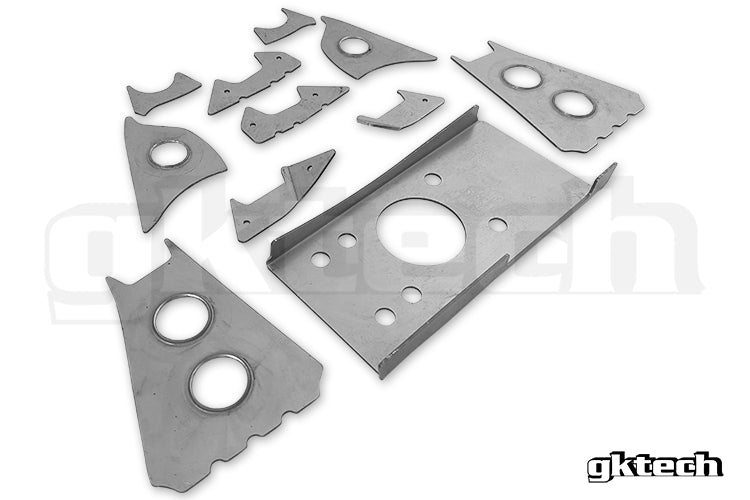 GKTech V2 S13, 180SX, R32 GTS-T subframe weld in reinforcement plates (R32X-SUBF-KIT)