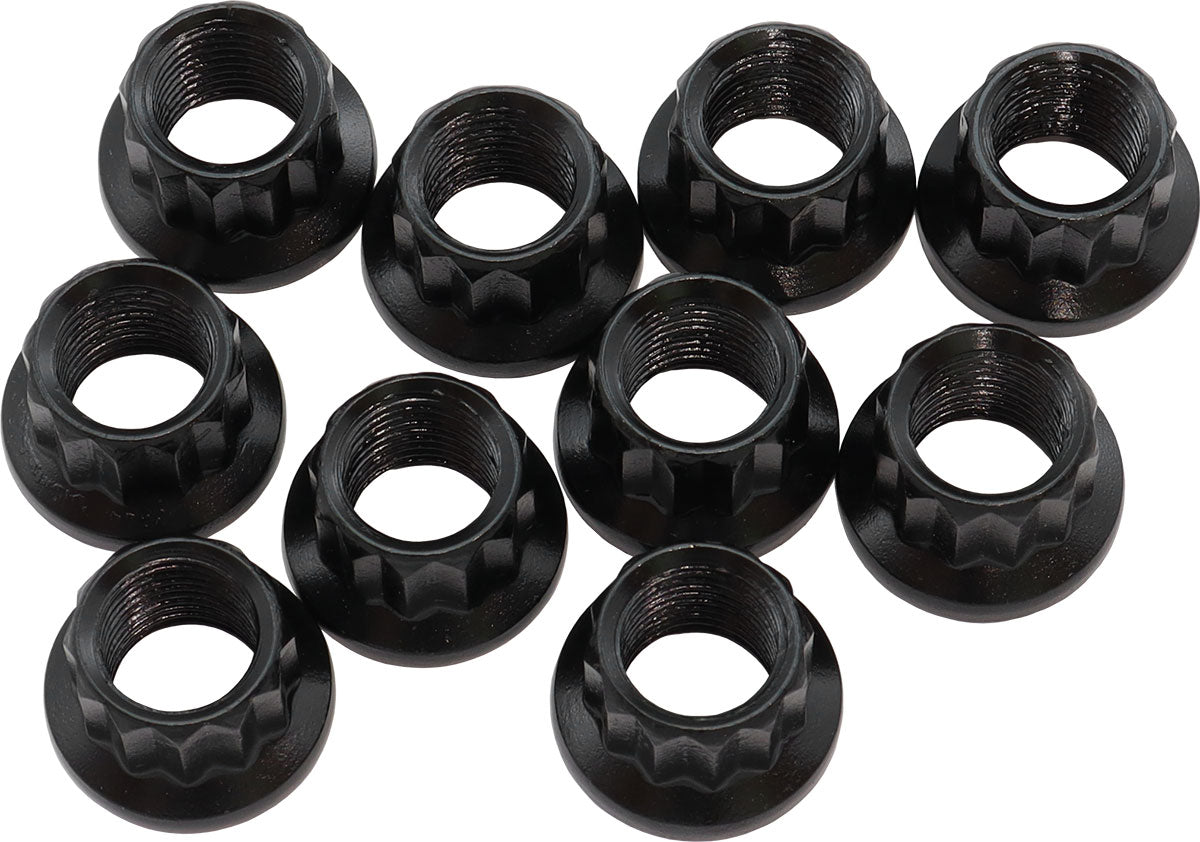 Aeroflow 12-Point Nuts, Chrome Moly Black Oxide