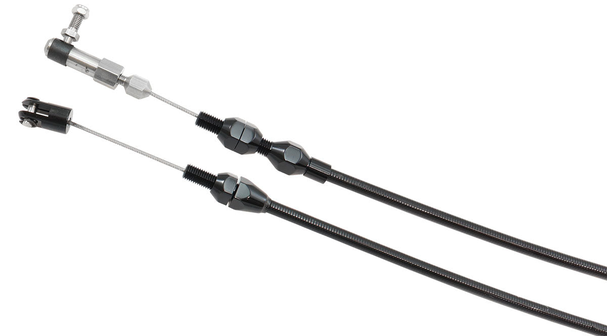 Aeroflow Heavy Duty Universal Throttle Cable - Black Cover with Black Cable Ends