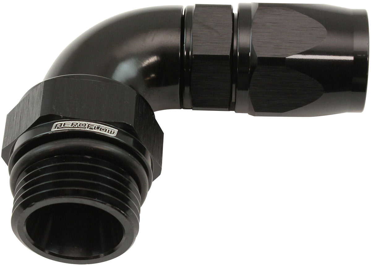 Aeroflow 90° ORB Male Swivel PTFE (Teflon®) Hose End -8 ORB to -6AN