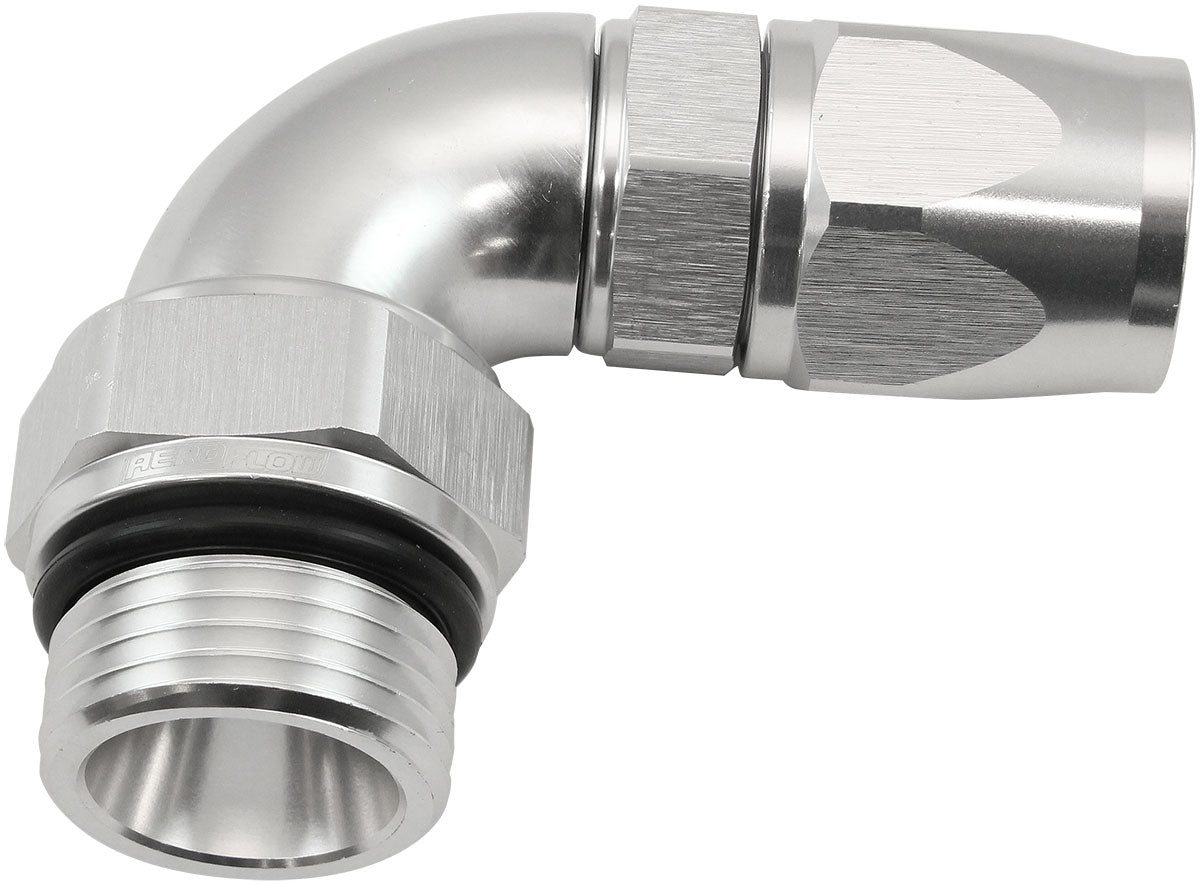 Aeroflow 90° ORB Male Swivel PTFE (Teflon®) Hose End -6 ORB to -8AN