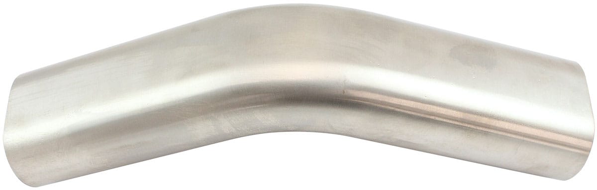 Aeroflow Stainless Steel 3-1/2" Oval Tube, 45 Degree Angle Vertical Pipe - AF9404-3500