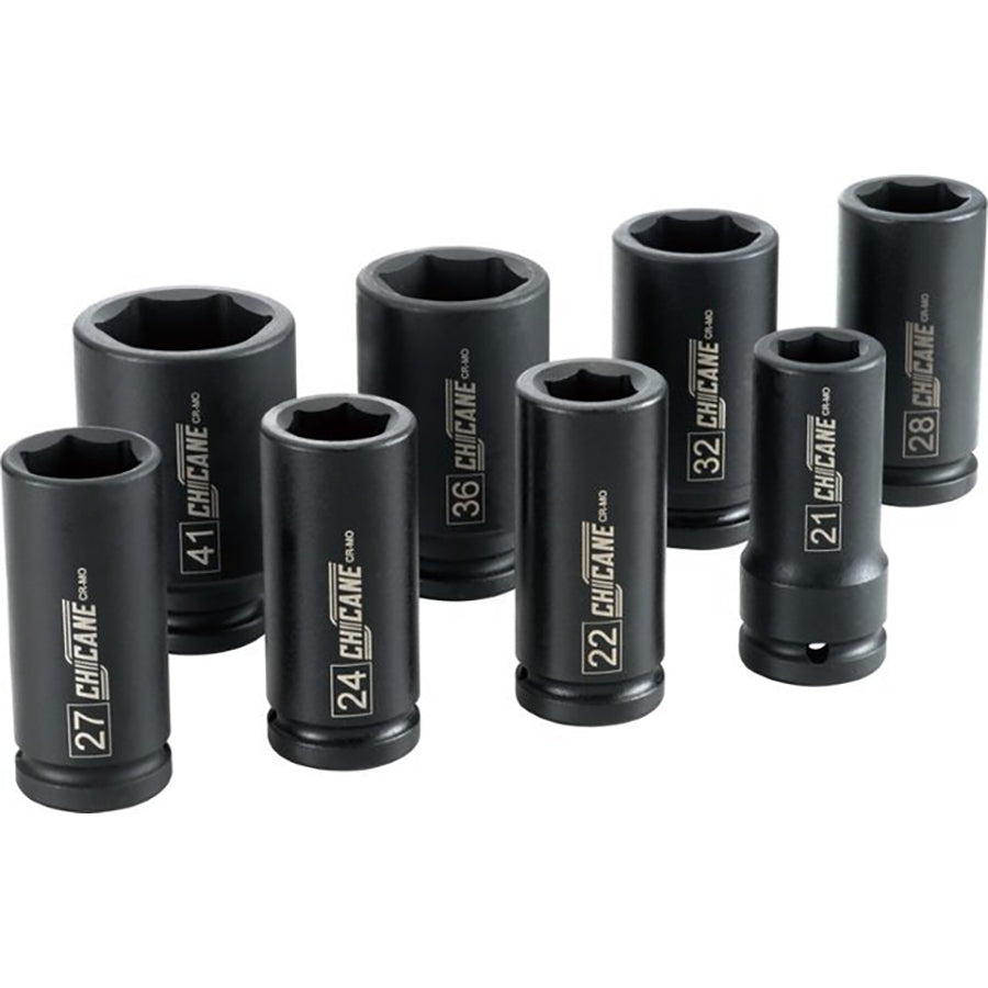 8 PIECE 3/4" DR METRIC DEEP IMPACT SOCKET SET
