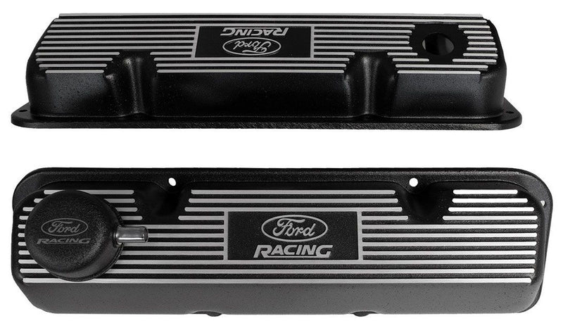 Ford Performance Finned Aluminium Black Wrinkle Ford Racing Valve Covers FMM-6582-A341R