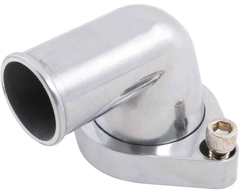Racing Power Company Polished Aluminium 90° Swivel Thermostat Housing, O-ring Style RPCR6009