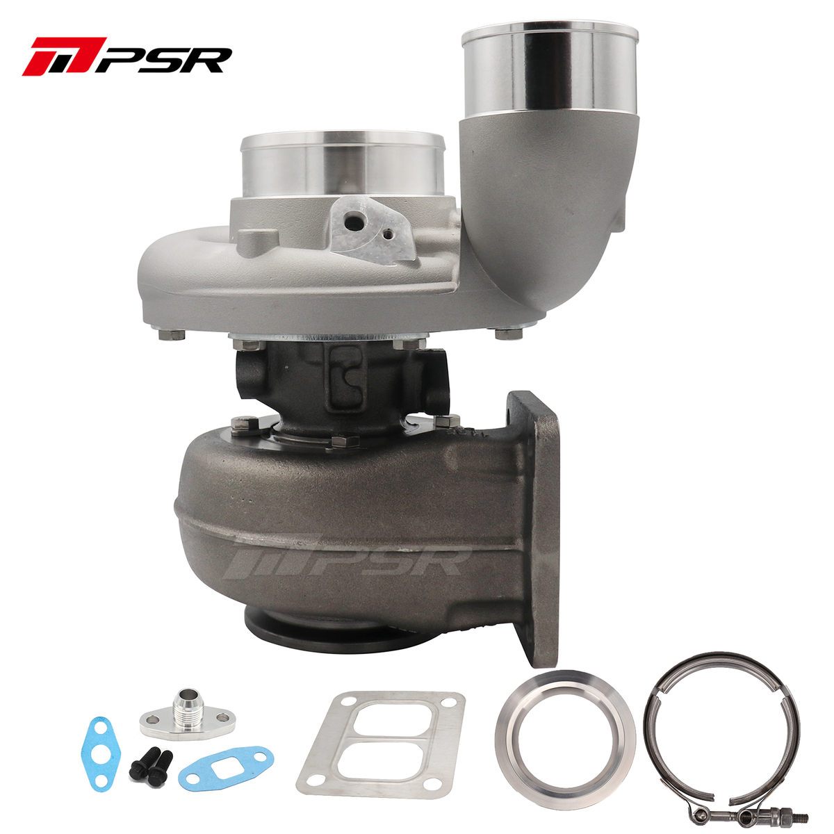 Pulsar Billet 363 366 369 Journal Bearing Turbo with 90° Elbow Outlet Compressor