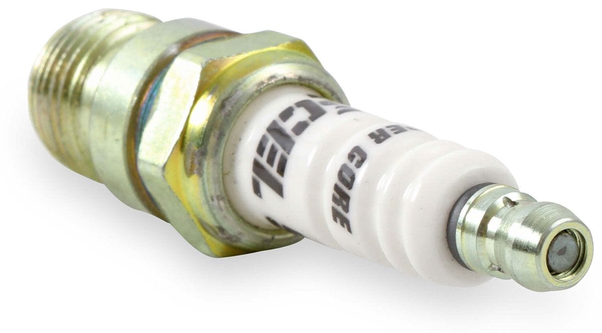 ACCEL .460" reach, Projected tip, Tapered seat, Set of 8, Resistor, Stock H Accel U-Groove Shorty Spark Plugs AC8199 SR