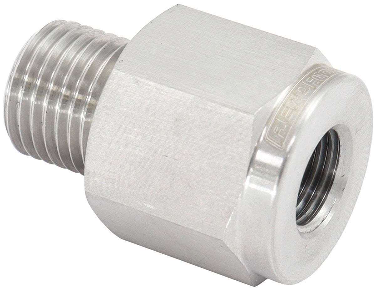 Aeroflow Aeroflow Aeroflow 1/2"-20 Male Reducer to Female Inverted Flare 3/8"-24 - Stainless Steel (AF391-05-03SS) SR