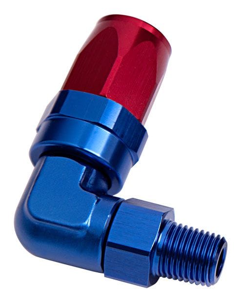 Aeroflow Performance Aeroflow 1/2" NPT / 8AN / Blue Male NPT Taper Swivel 90° Hose End AF829 Suit 100 & 450 Series Hose SR