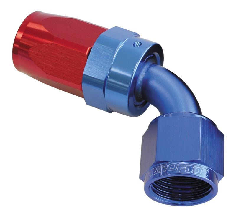 Aeroflow Performance Aeroflow 16 / Red/Blue 100 Series Taper 60° Swivel Hose End. Suit 100 & 450 Series Hose SR