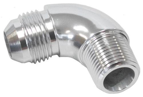 Aeroflow Performance Aeroflow 3/4NPT / 16AN / Silver 90° NPT to AN Full Flow Adapter AF552 SR