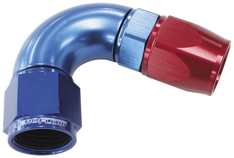Aeroflow Performance Aeroflow 6 / Red/Blue 570 Series PTFE 120° Hose End AF574 . Suits 200 & 250 Series Hose SR