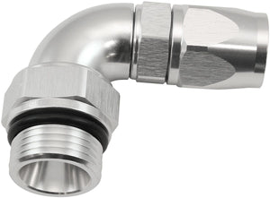 Aeroflow 90° ORB Male Swivel PTFE (Teflon®) Hose End -12 ORB to -10AN