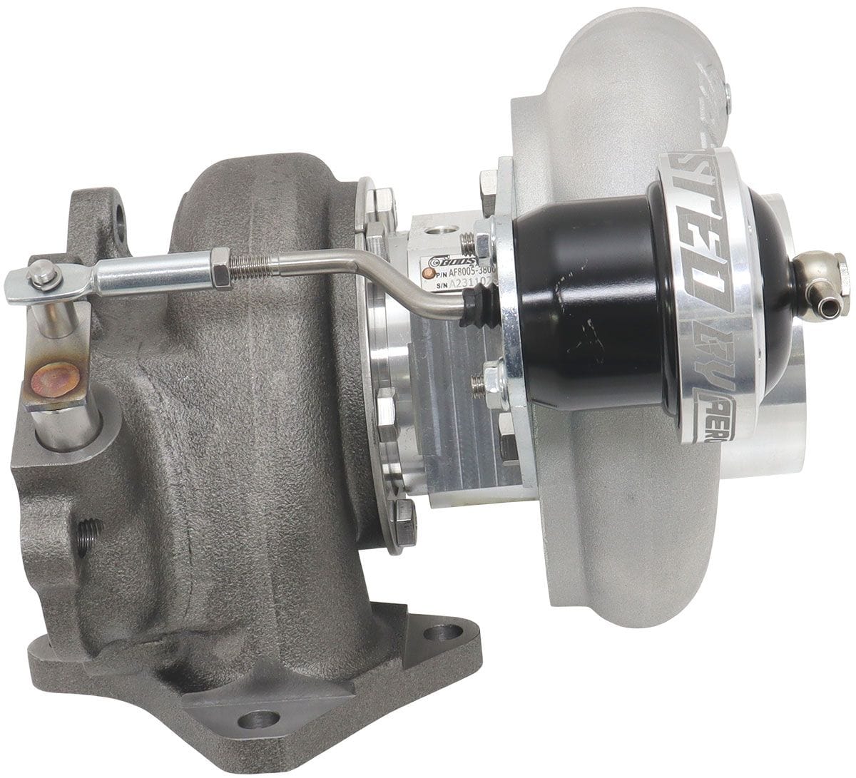Aeroflow Performance Aeroflow Aeroflow BOOSTED 5856 Subaru WRX 2002-2007 & STI 2004-2021 Bolt On Internal Wastegate Turbocharger 550HP, Natural Cast Finish (AF8005-3800) SR