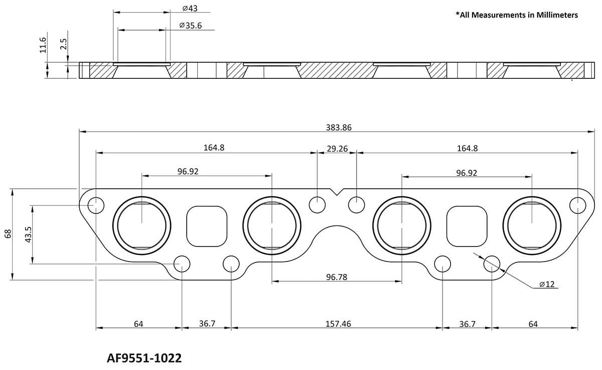 Aeroflow Performance Aeroflow Aeroflow Nissan SR20 Stainless Steel Header Flange (AF9551-1022SS) SR