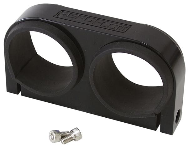 Aeroflow Performance Aeroflow Black Dual Billet Fuel Pump Bracket Suits Aeroflow/Bosch 044 Fuel Pumps. Can also be used as a 2-5/8" Gauge Holder SR