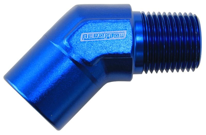 Aeroflow Performance Aeroflow Fittings 1/8" NPT / Red/Blue 45° NPT Female to Male NPT Fitting AF915 SR