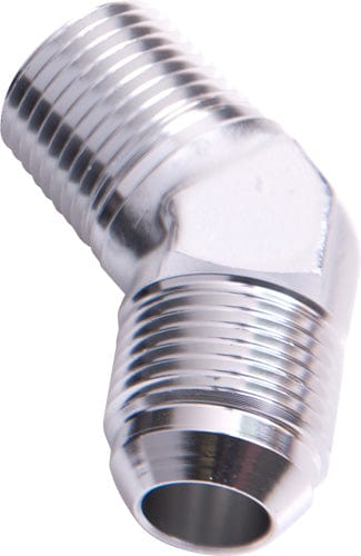 Aeroflow Performance Aeroflow Fittings 1/8NPT / 3AN / Silver 45° NPT to Male Flare Adapter AF823 SR