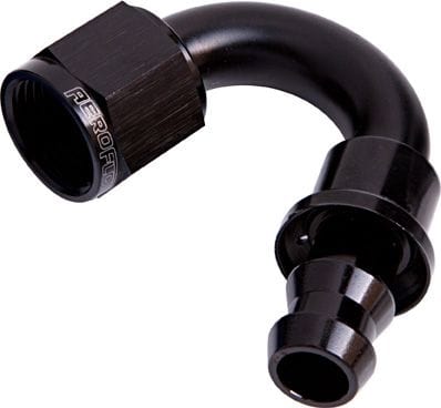 Aeroflow Performance Aeroflow Fittings 10 / Black 400 Series Push Lock 150° Hose End AF405 SR