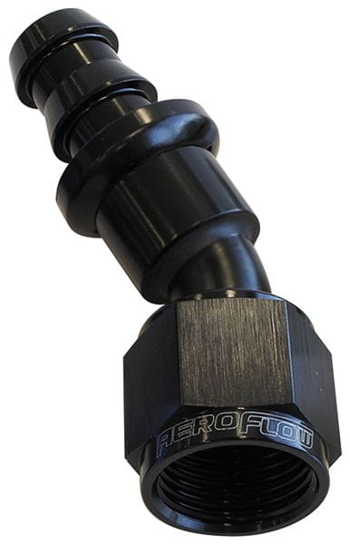 Aeroflow Performance Aeroflow Fittings 10 / Black 400 Series Push Lock 30° Hose End AF417 SR