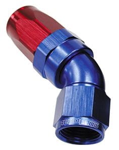 Aeroflow Performance Aeroflow Fittings 10 / Red/Blue 150 Series Taper One-Piece Full Flow Swivel 45° Hose End AF152 SR