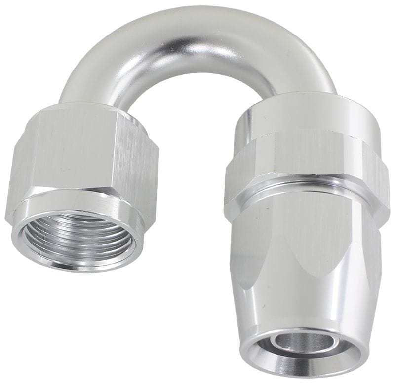 Aeroflow Performance Aeroflow Fittings 10 / Silver 200 Series PTFE 180° Hose End AF206 SR
