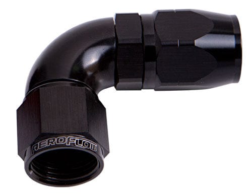 Aeroflow Performance Aeroflow Fittings 10AN / Black 550 Series Cutter One-Piece Full Flow Swivel 90° Hose End AF553 SR