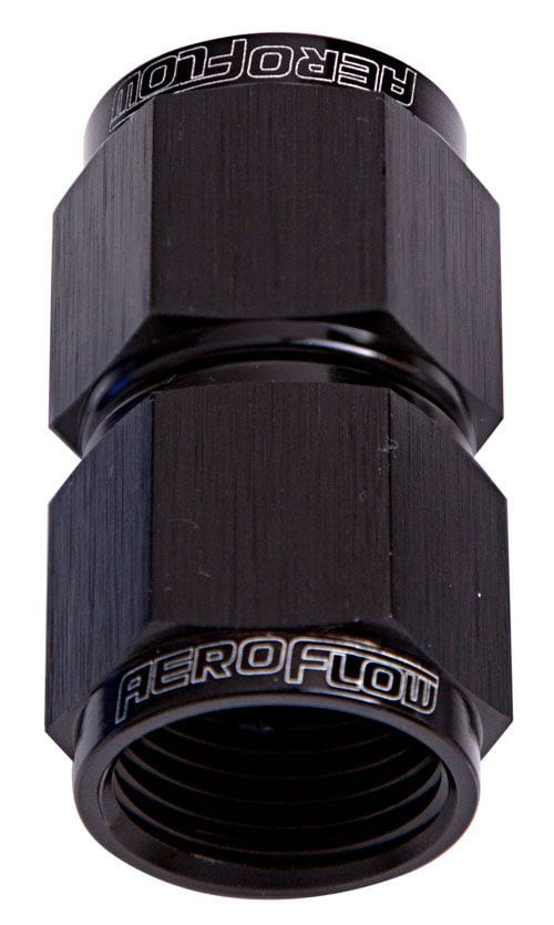 Aeroflow Performance Aeroflow Fittings 10AN / Black Straight Female Swivel Coupler AF131 SR