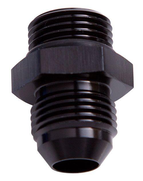 Aeroflow Performance Aeroflow Fittings 12 / 8AN / Black ORB to AN Straight Male Flare Adapter UPTO -12AN ONLY AF920 SR