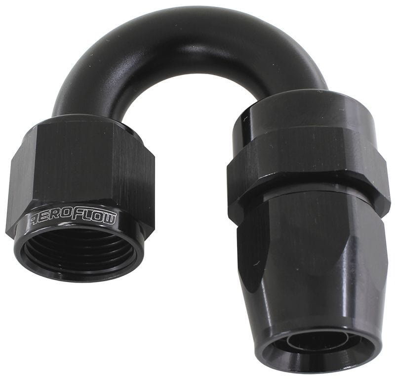 Aeroflow Performance Aeroflow Fittings 12 / Black 200 Series PTFE 180° Hose End AF206 SR