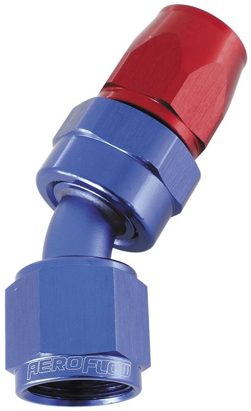 Aeroflow Performance Aeroflow Fittings 12 / Red/Blue 200 Series PTFE 30° Hose End AF207 SR