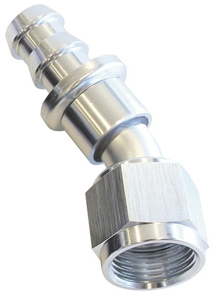 Aeroflow Performance Aeroflow Fittings 12 / Silver 400 Series Push Lock 30° Hose End AF417 SR