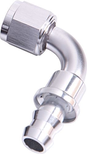 Aeroflow Performance Aeroflow Fittings 12 / Silver 400 Series Push Lock 90° Hose End AF403 SR