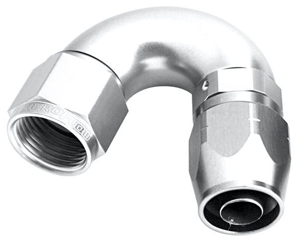 Aeroflow Performance Aeroflow Fittings 12AN / Silver 550 Series Cutter One-Piece Full Flow Swivel 150° Hose End AF555 SR