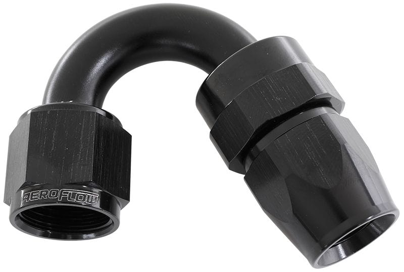 Aeroflow Performance Aeroflow Fittings 16 / Black 200 Series PTFE 150° Hose End AF205 SR