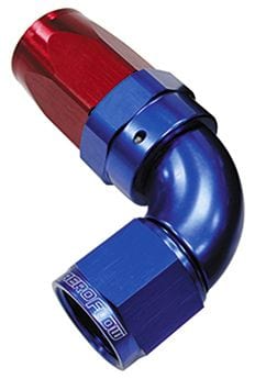Aeroflow Performance Aeroflow Fittings 16 / Red/Blue 150 Series Taper One-Piece Full Flow Swivel 90° Hose End AF153 SR