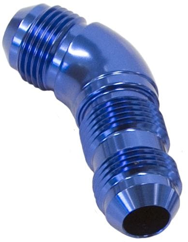 Aeroflow Performance Aeroflow Fittings 20 / Red/Blue 45° Full Flow AN Bulkhead AF537 SR