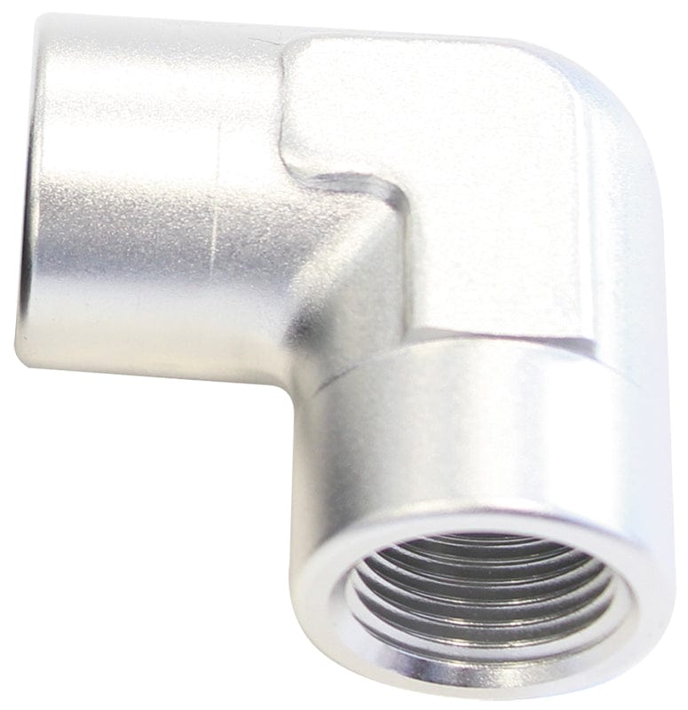Aeroflow Performance Aeroflow Fittings 3/8" NPT / Silver 90° NPT Female Adapter AF913 SR