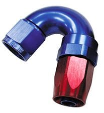 Aeroflow Performance Aeroflow Fittings 4 / Red/Blue 150 Series Taper One-Piece Full Flow Swivel 150° Hose End AF155 SR