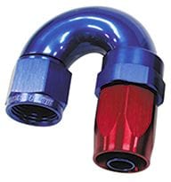 Aeroflow Performance Aeroflow Fittings 4 / Red/Blue 150 Series Taper One-Piece Full Flow Swivel 180° Hose End AF159 SR