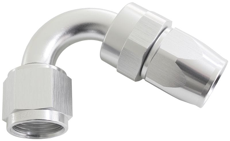 Aeroflow Performance Aeroflow Fittings 4 / Silver 200 Series PTFE 120° Hose End AF204 SR