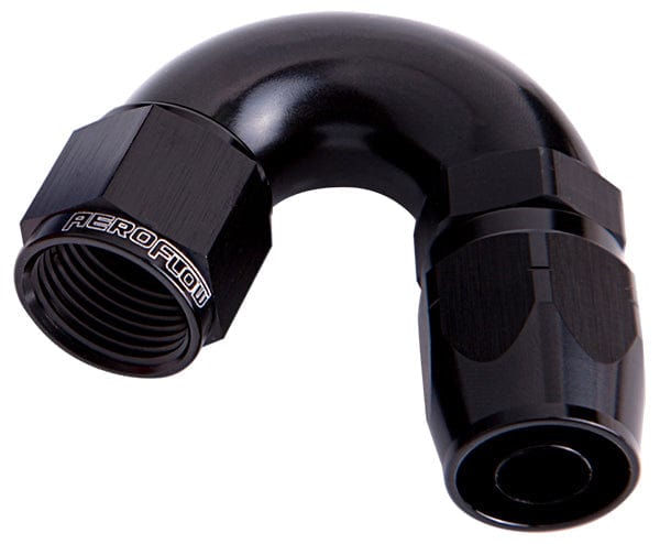 Aeroflow Performance Aeroflow Fittings 4AN / Black 550 Series Cutter One-Piece Full Flow Swivel 150° Hose End AF555 SR