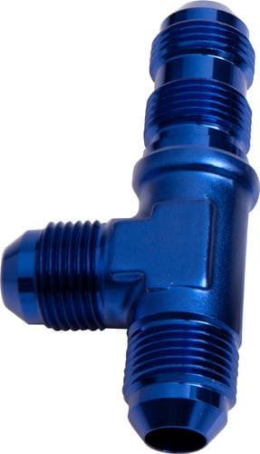 Aeroflow Performance Aeroflow Fittings 4AN / Blue Bulkhead AN Tee On The Run AF804 Bulkhead Nuts Sold Separately SR