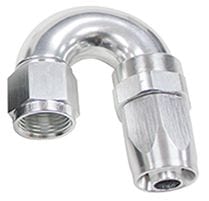 Aeroflow Performance Aeroflow Fittings 6 / Silver 150 Series Taper One-Piece Full Flow Swivel 180° Hose End AF159 SR