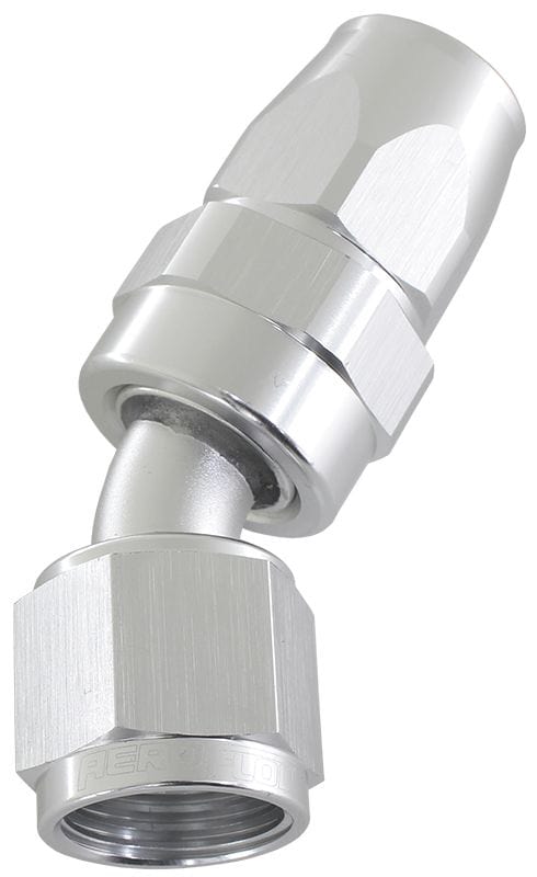 Aeroflow Performance Aeroflow Fittings 6 / Silver 200 Series PTFE 30° Hose End AF207 SR