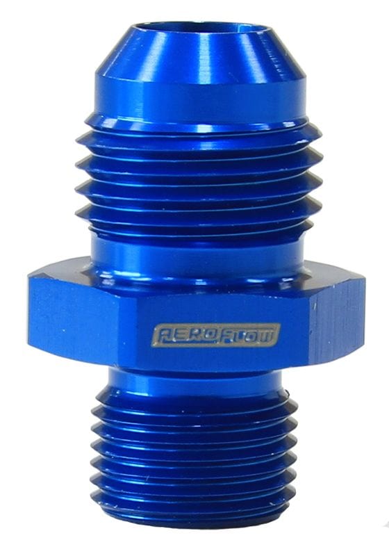 Aeroflow Performance Aeroflow Fittings 6AN / M12x1 / Blue Metric to Male Flare Adapter M12 x 1.0mm AF738 SR