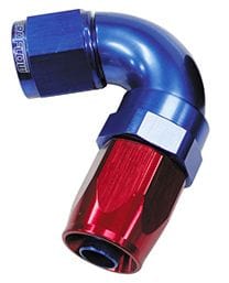 Aeroflow Performance Aeroflow Fittings 8 / Red/Blue 150 Series Taper One-Piece Full Flow Swivel 120° Hose End AF154 SR
