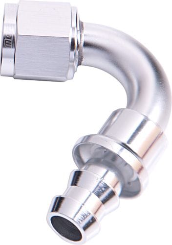Aeroflow Performance Aeroflow Fittings 8 / Silver 400 Series Push Lock 120° Hose End AF404 SR